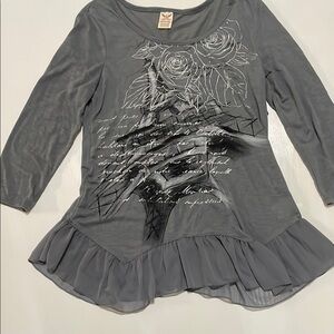 Gray Graphic Kid's Top